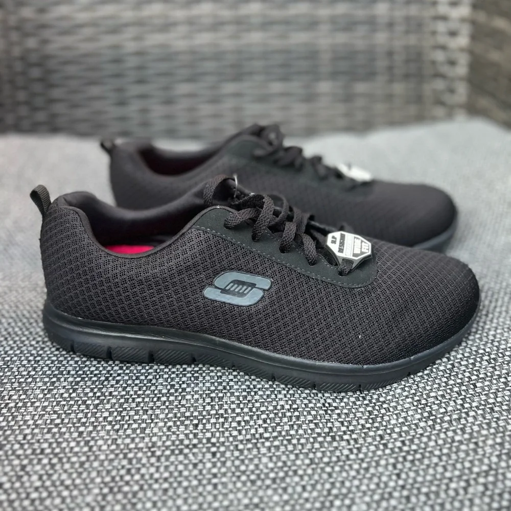 Work Relaxed Sketchers Ghenter SR 772 Black Non Slip Sneaker Womens 9 W Wide 39 - Picture 12 of 14